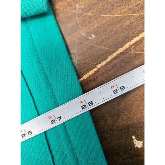 Cathy Daniel's Green Shoet Sleeve Cardigan Womens Size Small White Trin Long Swe - Picture 7 of 7